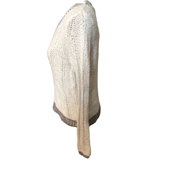 Anthropologie Moth Cream Silver Knit wool blend Sweater - Picture 3 of 12